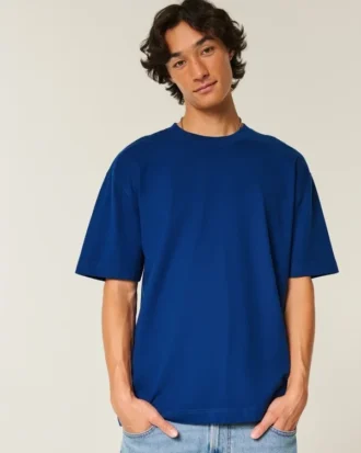 Camiseta de algodón grueso y corte cuadrado
