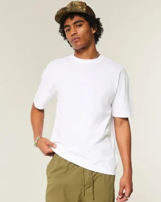 Camiseta de algodón grueso y corte cuadrado