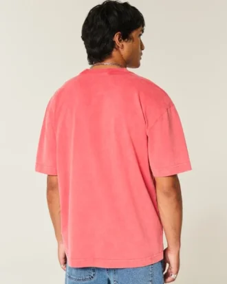 Camiseta de algodón lavado grueso y corte cuadrado