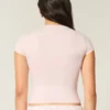 Camiseta de bebé con cuello redondo, tejido elástico suave y sin costuras