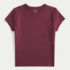 Camiseta de bebé con cuello redondo, tejido elástico suave y sin costuras