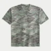 Camiseta de cuello redondo con efecto flameado