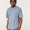 Camiseta de cuello redondo con efecto flameado