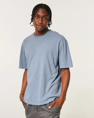 Camiseta de cuello redondo con efecto flameado