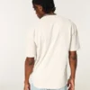 Camiseta de cuello redondo con efecto flameado