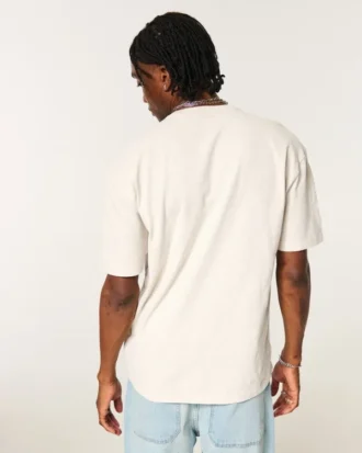 Camiseta de cuello redondo con efecto flameado