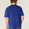 Camiseta de cuello redondo lavada, gruesa y holgada