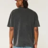 Camiseta de cuello redondo lavada, gruesa y holgada
