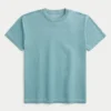 Camiseta de cuello redondo lavada y holgada.