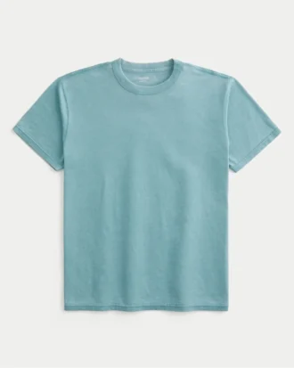Camiseta de cuello redondo lavada y holgada.