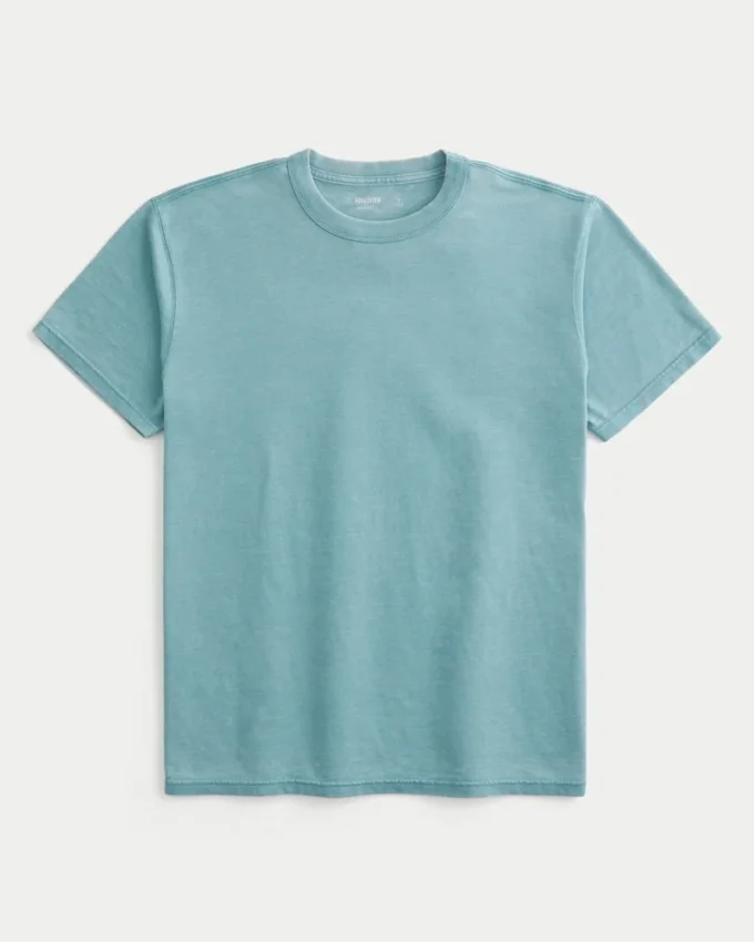 Camiseta de cuello redondo lavada y holgada.