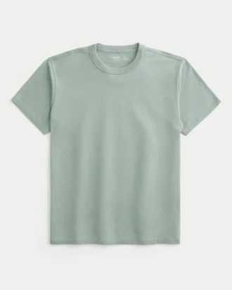 Camiseta de cuello redondo lavada y holgada.