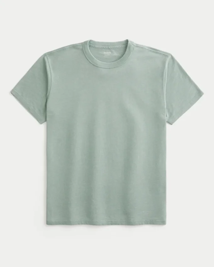 Camiseta de cuello redondo lavada y holgada.