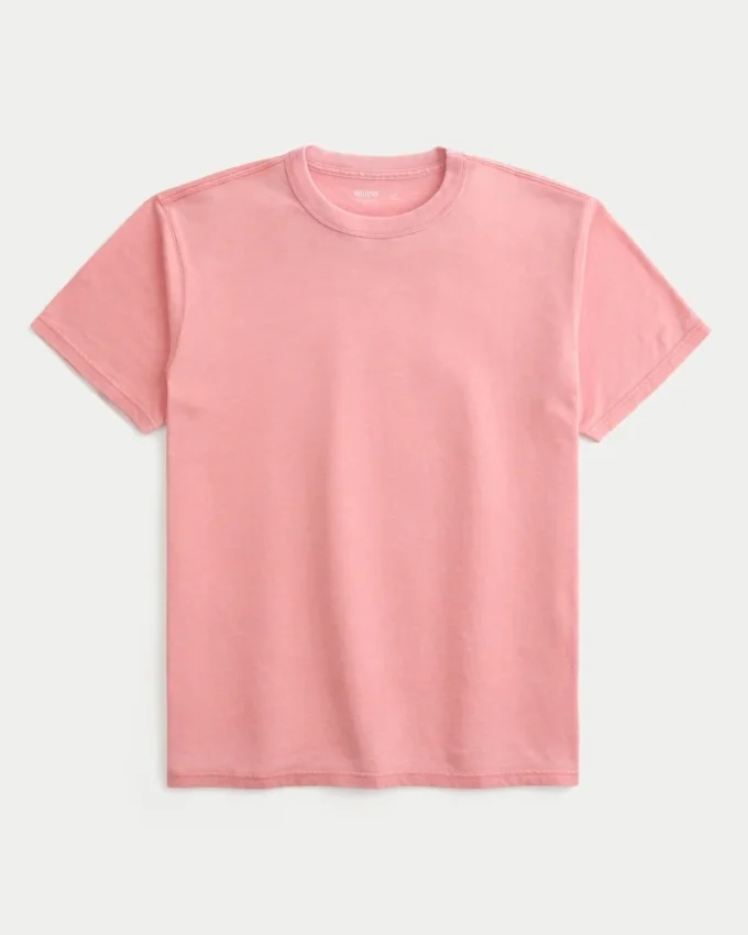 Camiseta de cuello redondo lavada y holgada.
