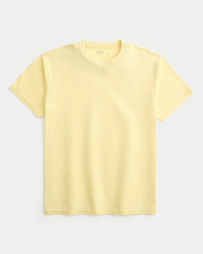 Camiseta de cuello redondo lavada y holgada.