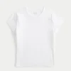 Camiseta de cuello redondo para bebé de tejido elástico suave sin costuras