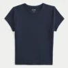 Camiseta de cuello redondo para bebé de tejido elástico suave sin costuras