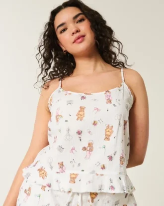 Camiseta de dormir con volantes de seersucker