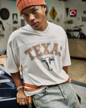 Camiseta de fútbol americano con estampado de los Longhorns de la Universidad de Texas en Austin