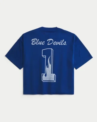 Camiseta de fútbol americano con gráfico de los Blue Devils de la Universidad de Duke