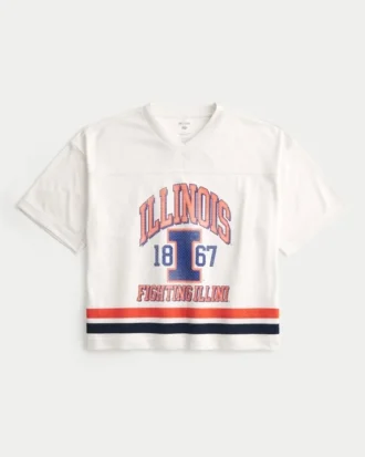 Camiseta de fútbol americano con gráfico de los Fighting Illini de la Universidad de Illinois