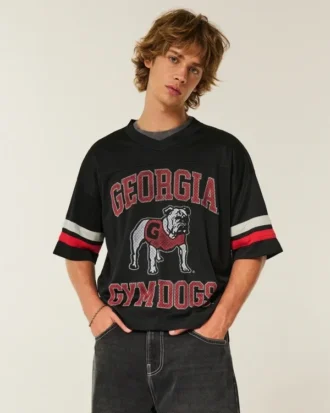 Camiseta de fútbol con estampado de los Bulldogs de la Universidad de Georgia