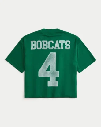 Camiseta de fútbol con gráfico de los Bobcats de la Universidad de Ohio