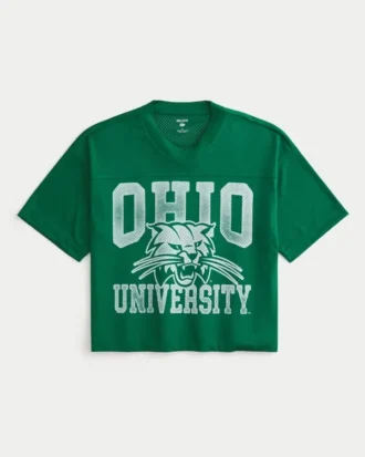 Camiseta de fútbol con gráfico de los Bobcats de la Universidad de Ohio