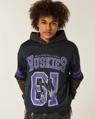 Camiseta de fútbol con gráfico de los Huskies de la Universidad de Washington