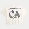 Camiseta de fútbol con gráfico de Los Ángeles, oversize y de peso pesado