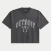 Camiseta de fútbol con gráfico Detroit, oversize y de peso pesado