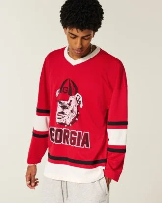 Camiseta de hockey con estampado de los Bulldogs de la Universidad de Georgia