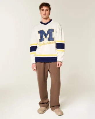 Camiseta de hockey con estampado de los Wolverines de la Universidad de Michigan