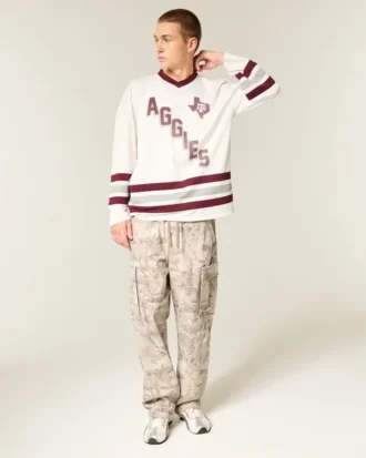 Camiseta de hockey con gráfico de los Aggies de la Universidad de Texas A&M