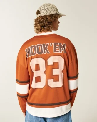 Camiseta de hockey con gráfico de los Longhorns de la Universidad de Texas en Austin