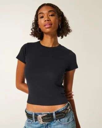 Camiseta de manga corta con cuello redondo para bebé