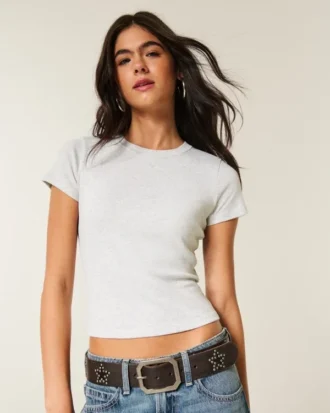 Camiseta de manga corta con cuello redondo para bebé