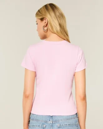 Camiseta de manga corta con cuello redondo para bebé