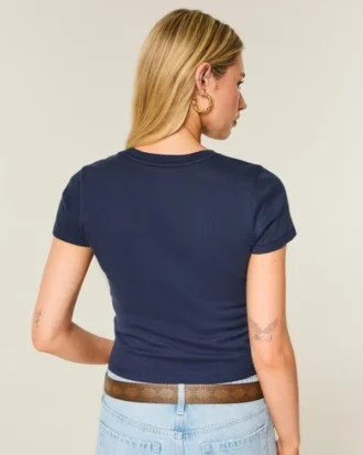 Camiseta de manga corta con cuello redondo para bebé