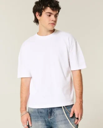 Camiseta de manga corta, corte recto y tejido grueso