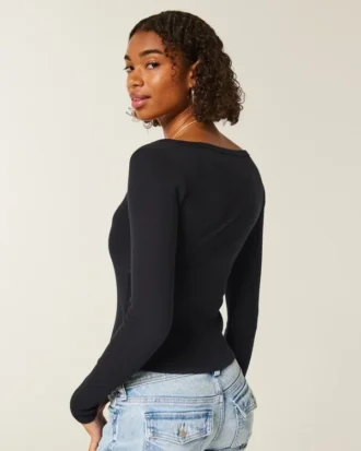 Camiseta de manga larga con cuello redondo