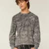 Camiseta de manga larga con estampado de camuflaje y tejido térmico relajado