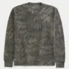 Camiseta de manga larga con estampado de camuflaje y tejido térmico relajado