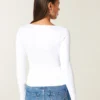 Camiseta de manga larga sin costuras con cuello redondo