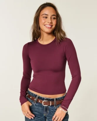 Camiseta de manga larga sin costuras para bebé