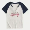 Camiseta deportiva con cuello redondo y estampado Sweet ‘n Sporty