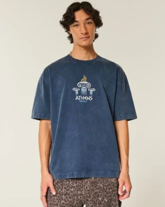 Camiseta gráfica Athens de corte cuadrado y tejido grueso