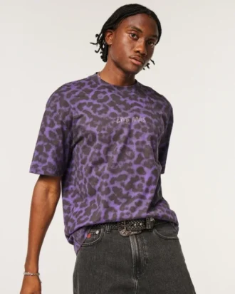 Camiseta gráfica brillante de peso pesado Hollister x Taco Bell Boxy