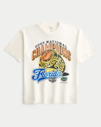 Camiseta gráfica cuadrada de la Universidad de Florida, campeona nacional
