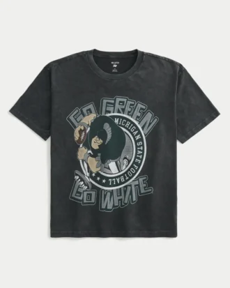 Camiseta gráfica cuadrada de los Spartans de la Universidad Estatal de Míchigan